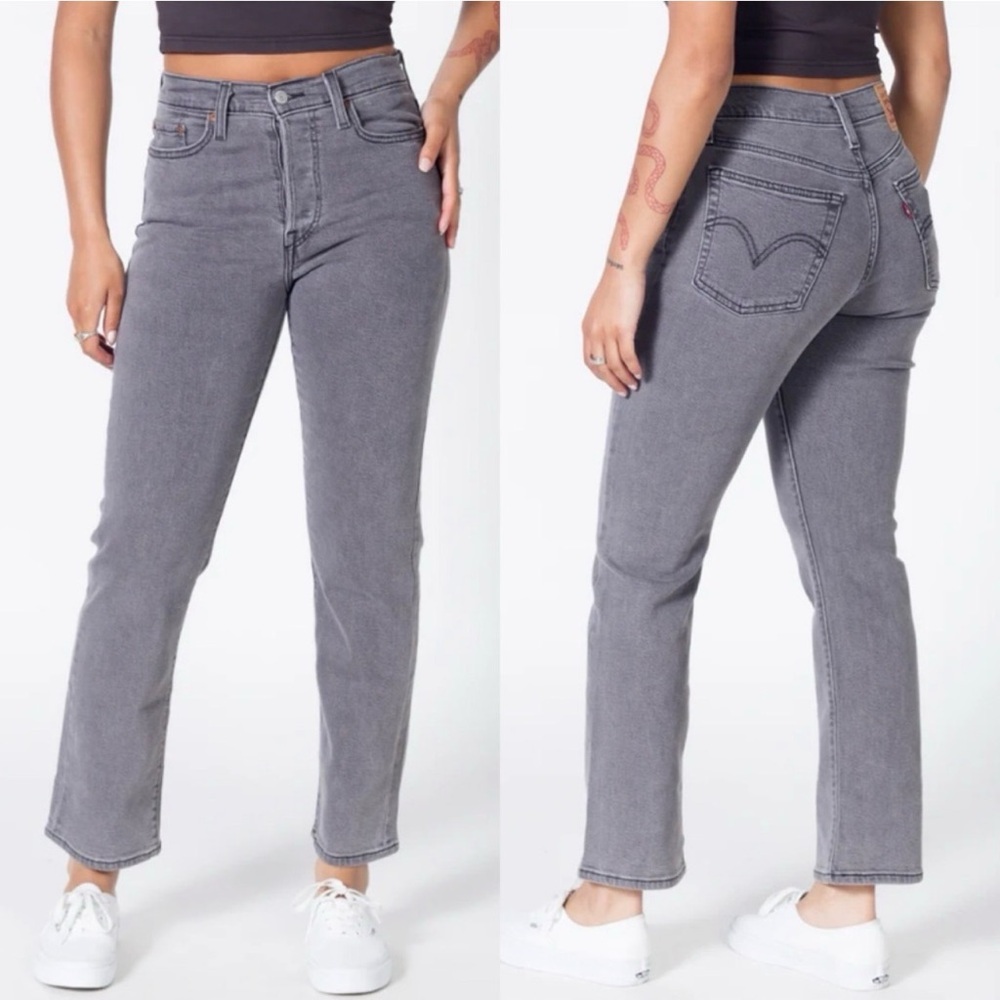 LEVI'S wedgie straight gray wash denim jeans size US 27